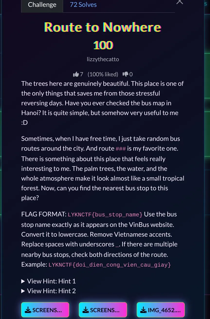 Challenge description for Route to Nowhere