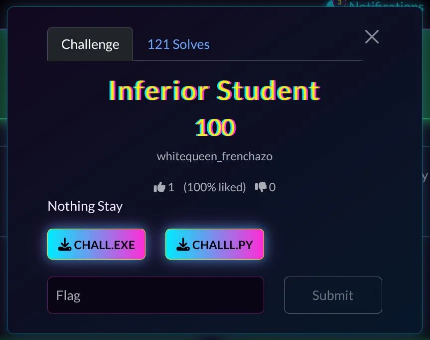 Challenge description for Inferior Student
